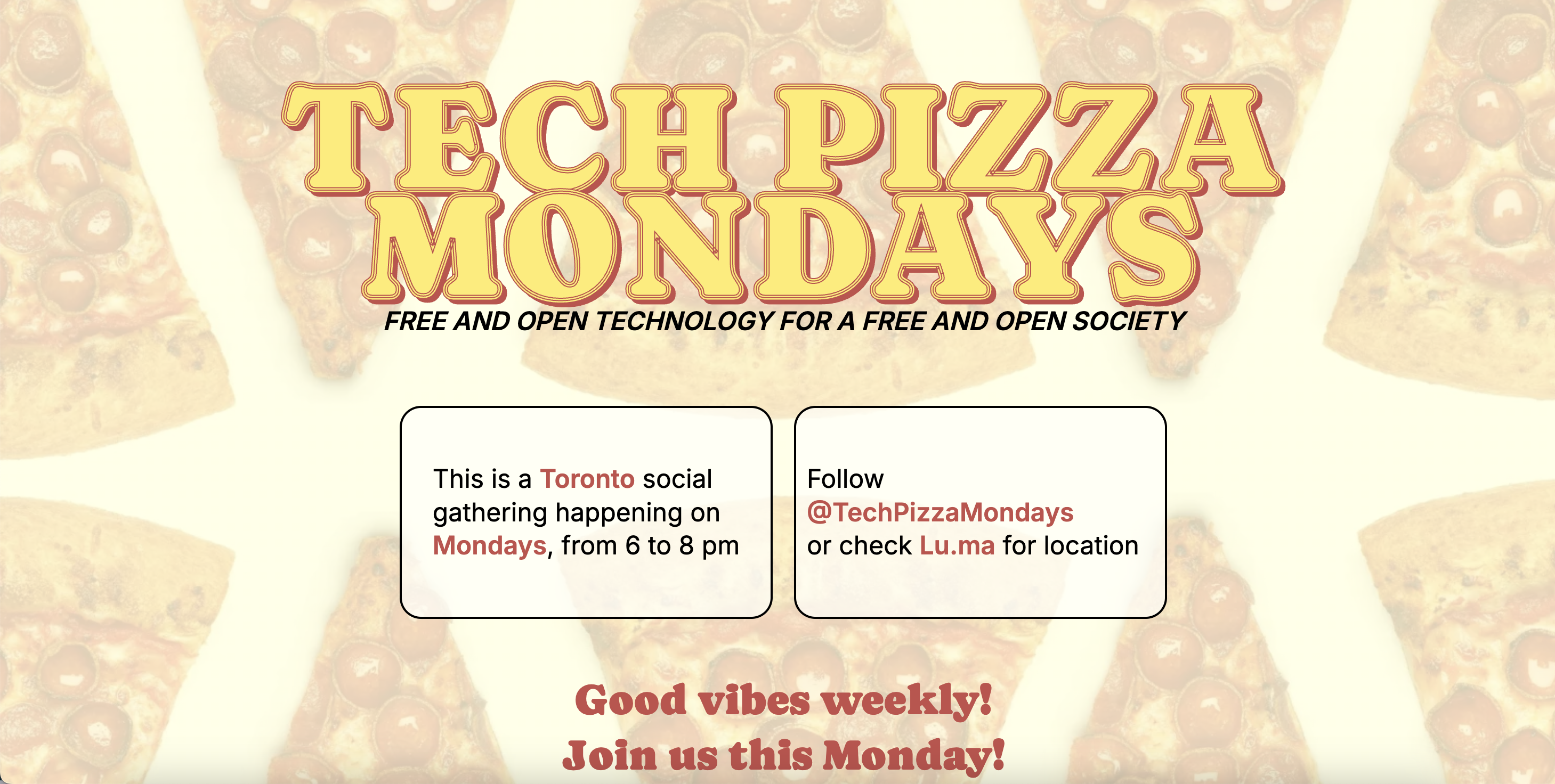Tech Pizza Mondays